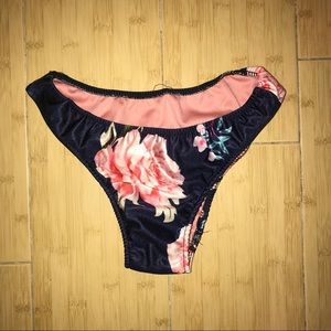 Floral v cut bikini bottoms